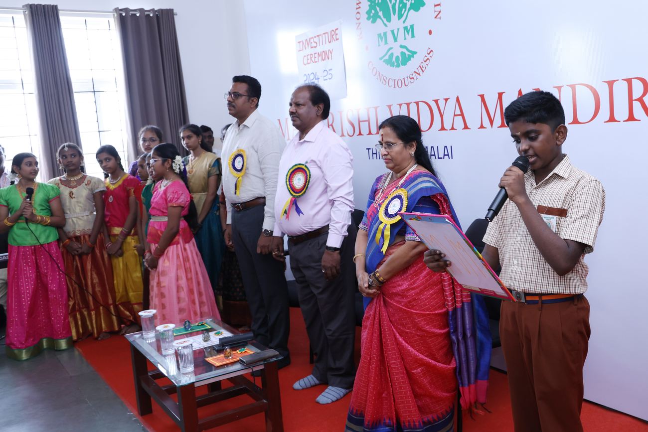 Maharishi Vidya Mandir, Thiruneermalai - Investiture Ceremony 2024-25