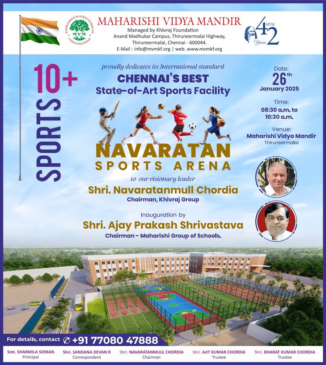 Maharishi Vidya Mandir, Thiruneermalai - Navaratan Sports Arena Inauguration 2024-25